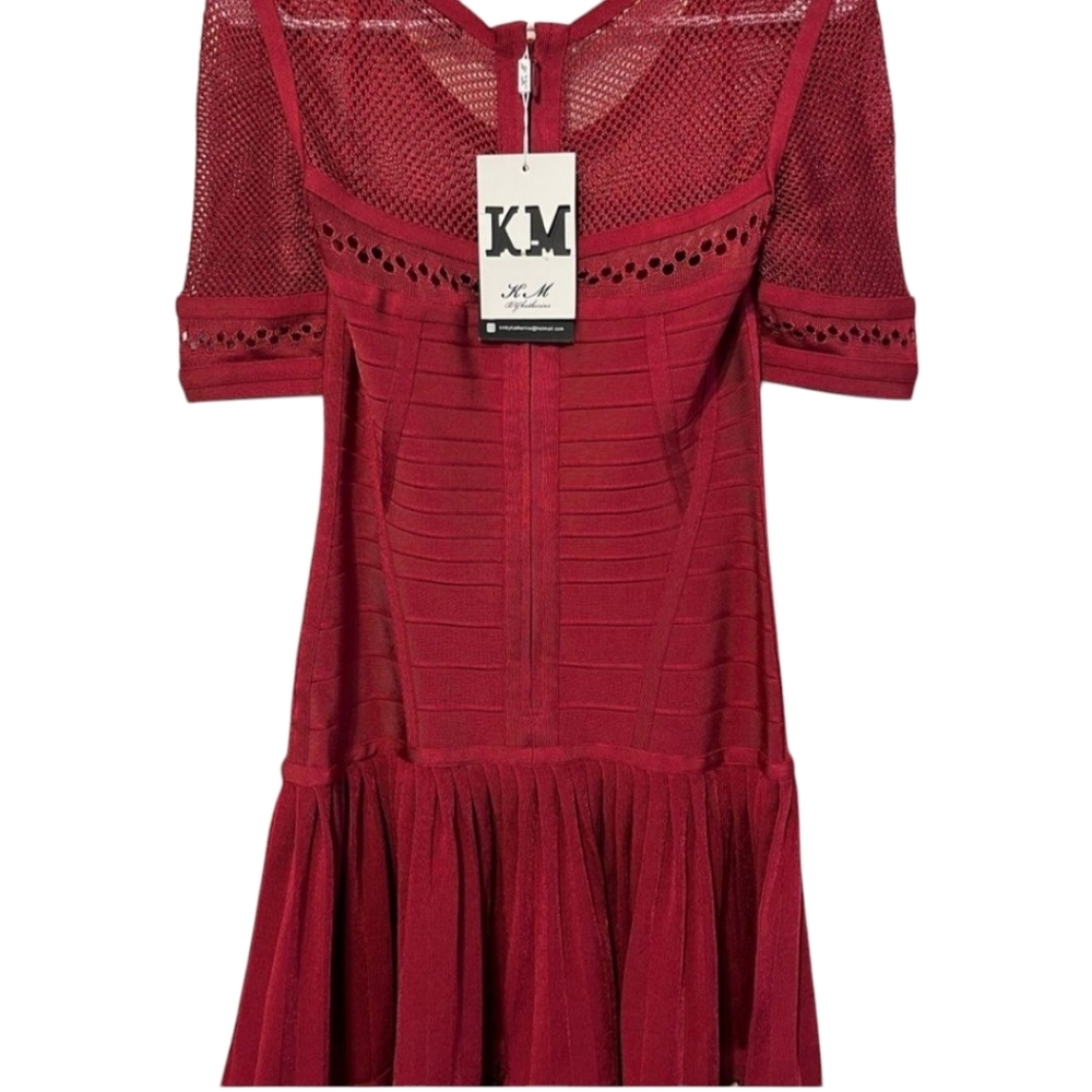 Elegant Red Dress New With Tags KM By Katherine Brand - Picture 3 of 3
